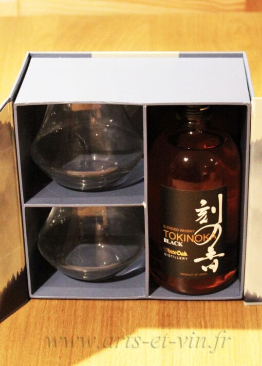 Tokinoka black coffret 2 verres ouvert
